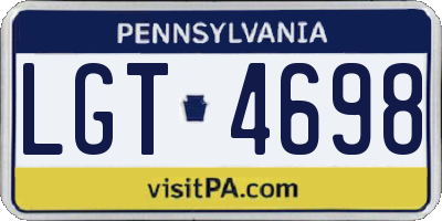PA license plate LGT4698
