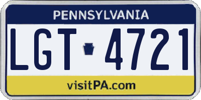 PA license plate LGT4721