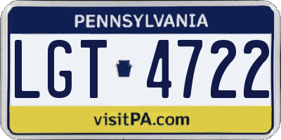 PA license plate LGT4722