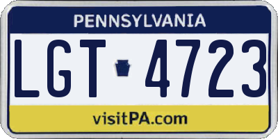 PA license plate LGT4723