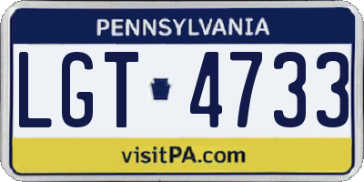 PA license plate LGT4733