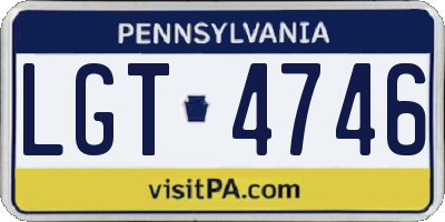 PA license plate LGT4746
