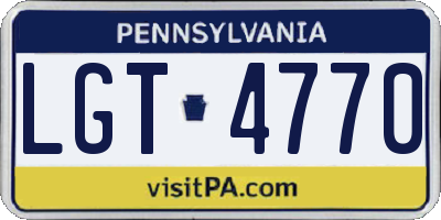 PA license plate LGT4770