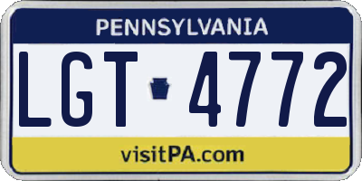 PA license plate LGT4772