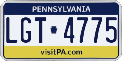 PA license plate LGT4775