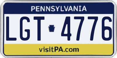 PA license plate LGT4776