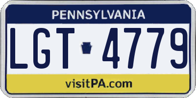 PA license plate LGT4779