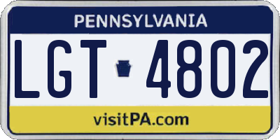 PA license plate LGT4802