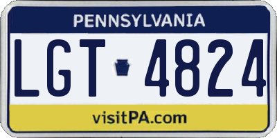 PA license plate LGT4824