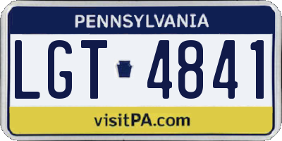 PA license plate LGT4841