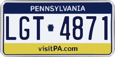 PA license plate LGT4871