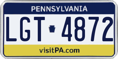 PA license plate LGT4872