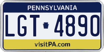 PA license plate LGT4890