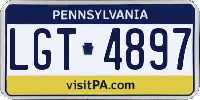 PA license plate LGT4897