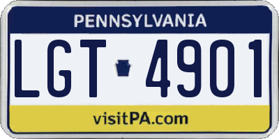 PA license plate LGT4901