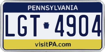 PA license plate LGT4904