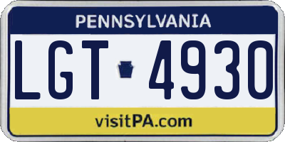 PA license plate LGT4930