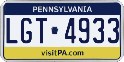 PA license plate LGT4933