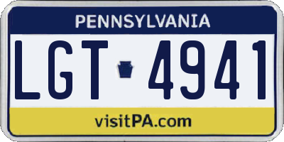 PA license plate LGT4941