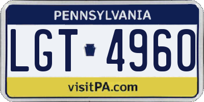 PA license plate LGT4960