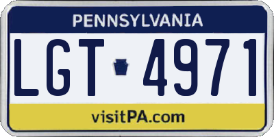 PA license plate LGT4971