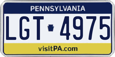 PA license plate LGT4975