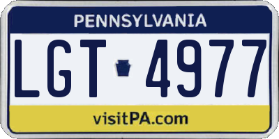 PA license plate LGT4977