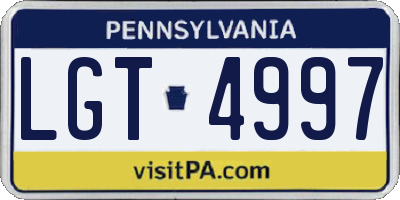 PA license plate LGT4997