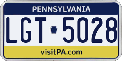 PA license plate LGT5028