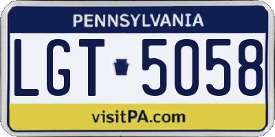 PA license plate LGT5058