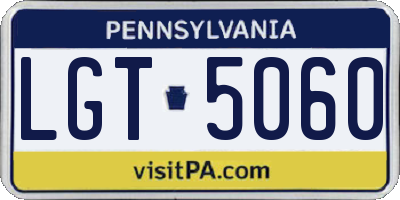 PA license plate LGT5060