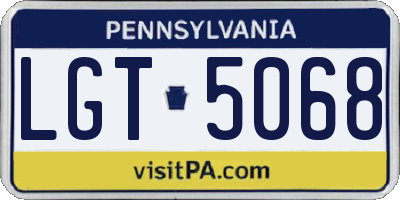 PA license plate LGT5068