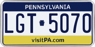 PA license plate LGT5070
