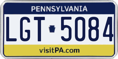 PA license plate LGT5084