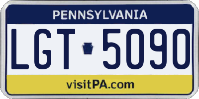 PA license plate LGT5090