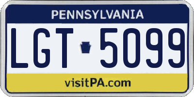 PA license plate LGT5099