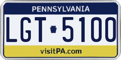 PA license plate LGT5100