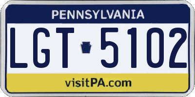 PA license plate LGT5102