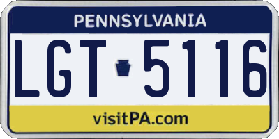 PA license plate LGT5116