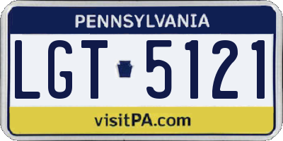 PA license plate LGT5121