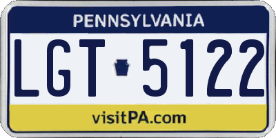PA license plate LGT5122