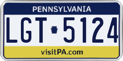 PA license plate LGT5124