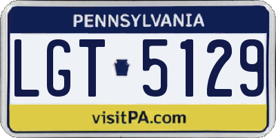 PA license plate LGT5129