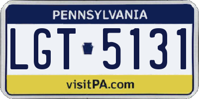 PA license plate LGT5131