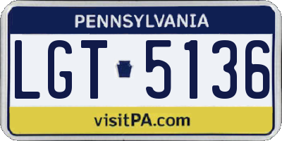 PA license plate LGT5136