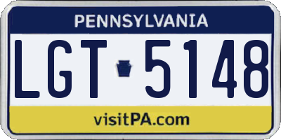 PA license plate LGT5148