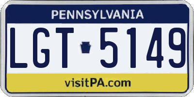PA license plate LGT5149
