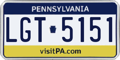 PA license plate LGT5151
