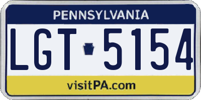 PA license plate LGT5154