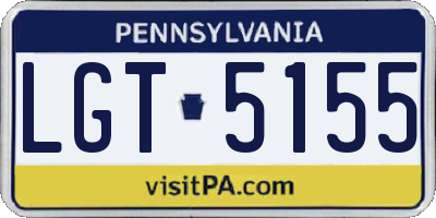 PA license plate LGT5155